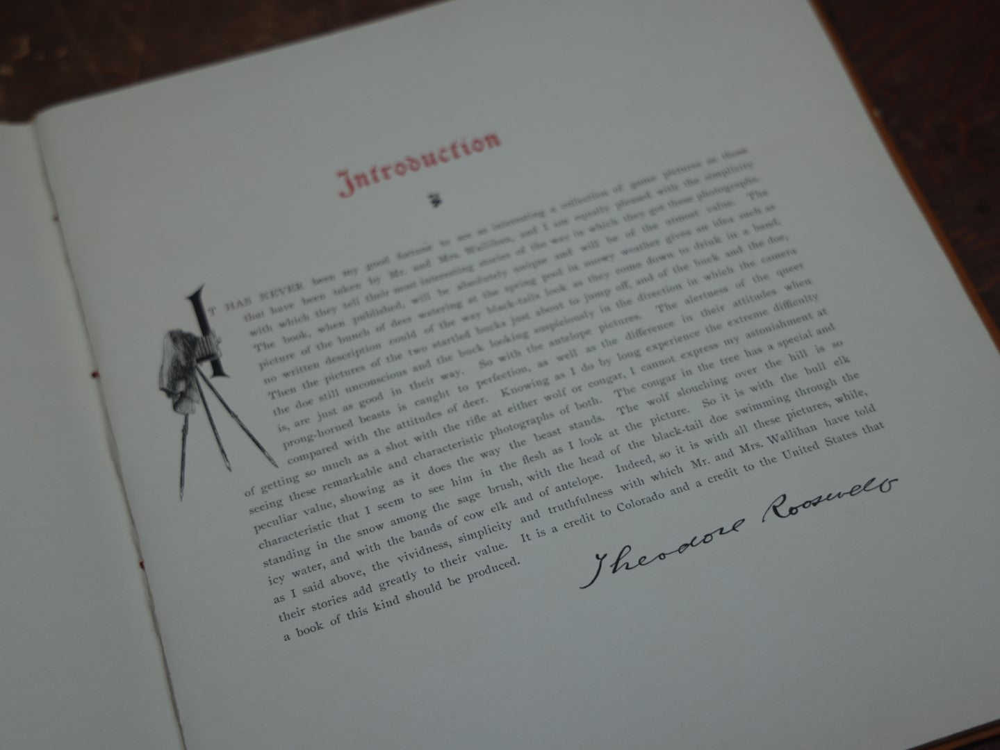 Lot 038 - "Hoofs, Claws, And Antlers Of The Rocky Mountains, By The Camera," Photographic Reproductions Of Wild Game From Life With An Introduction By Theodore Roosevelt, Copyright 1894, Frank S. Thayer, Publisher, Denver, Co.