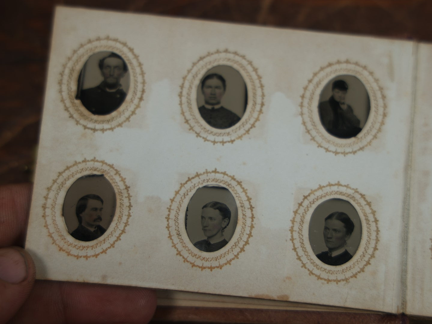 Lot 048 - Antique Gem Tintype Album Containing 44 Tintypes, Many Empty Pages