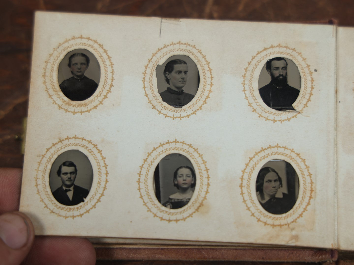 Lot 048 - Antique Gem Tintype Album Containing 44 Tintypes, Many Empty Pages