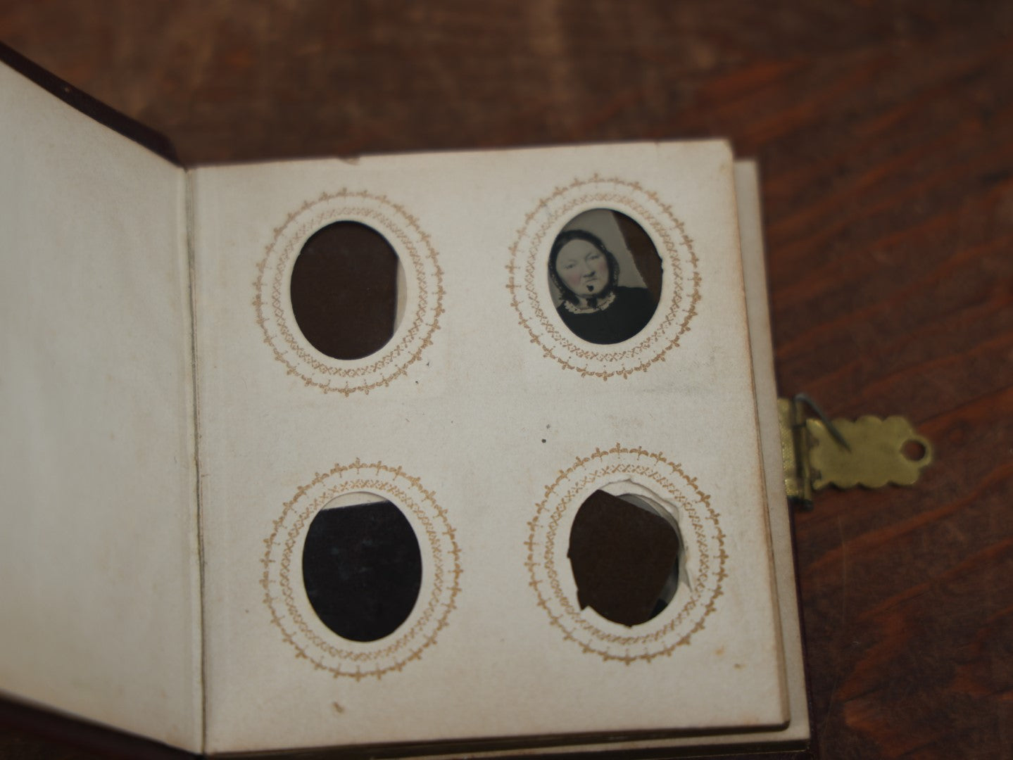 Lot 049 - Antique Gem Tintype Album Containing 35 Tintypes, Some Empty Pages