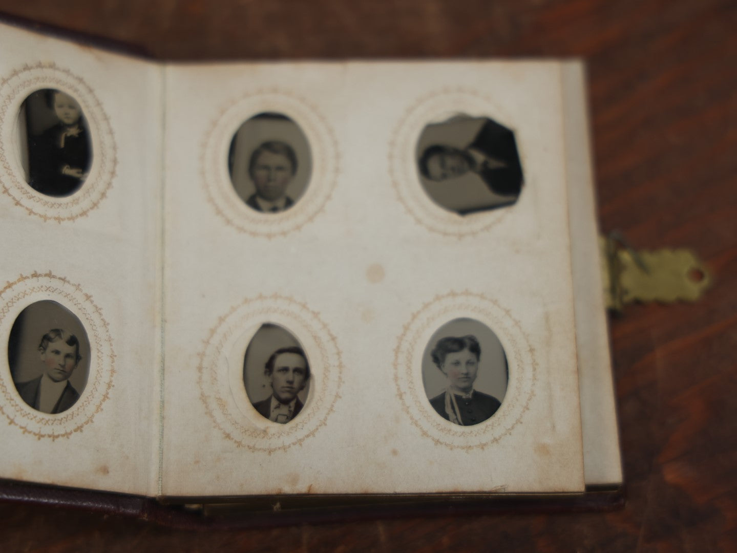 Lot 049 - Antique Gem Tintype Album Containing 35 Tintypes, Some Empty Pages