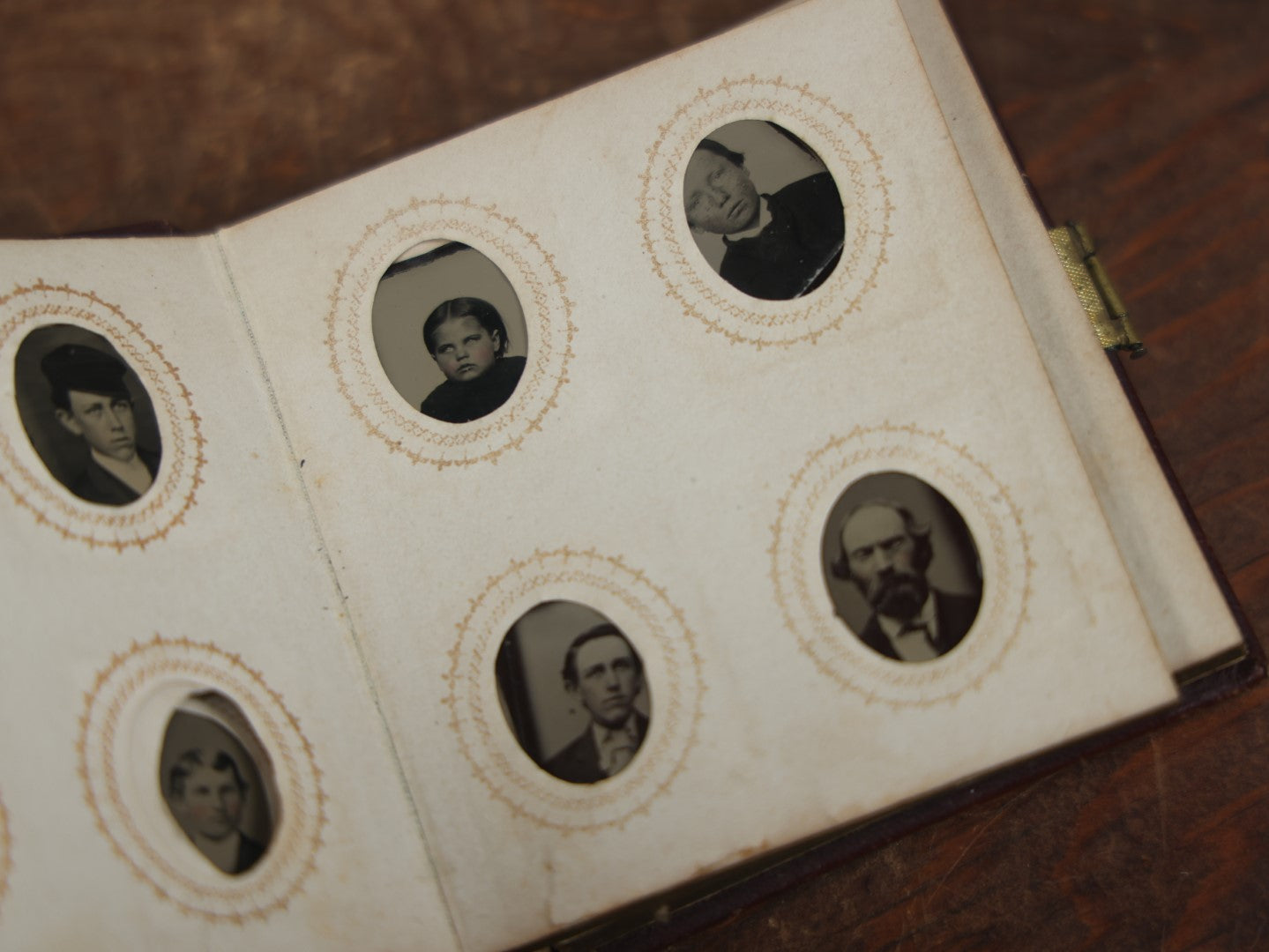 Lot 049 - Antique Gem Tintype Album Containing 35 Tintypes, Some Empty Pages