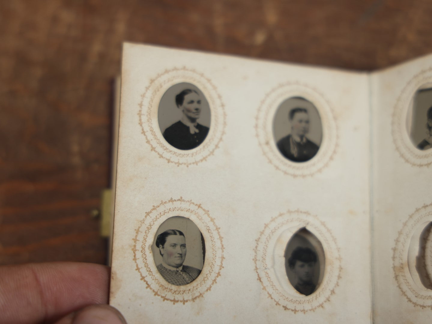 Lot 049 - Antique Gem Tintype Album Containing 35 Tintypes, Some Empty Pages