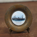 Lot 054 - Antique Porcelain And Metal S.S. Mexico Ward Liner Ocean Liner Tip Tray, Coaster, By O'Hara Dial Company, Waltham, Massachusetts, Manufacturers Of Pocket Watch Faces
