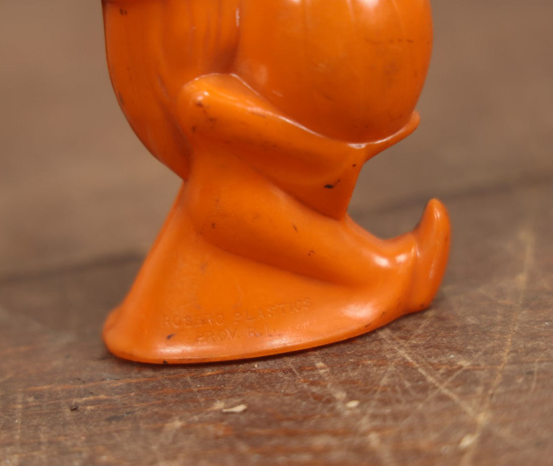 Lot 057 - Vintage Rosbro Halloween Witch Hard Plastic Candy Container (More Black Mouth)