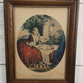 Lot 062 - Antique Hand Colored Lithograph Print Of Mother, Child, And Dog, "The First Care, The Young Mother," Published By Currier & Ives