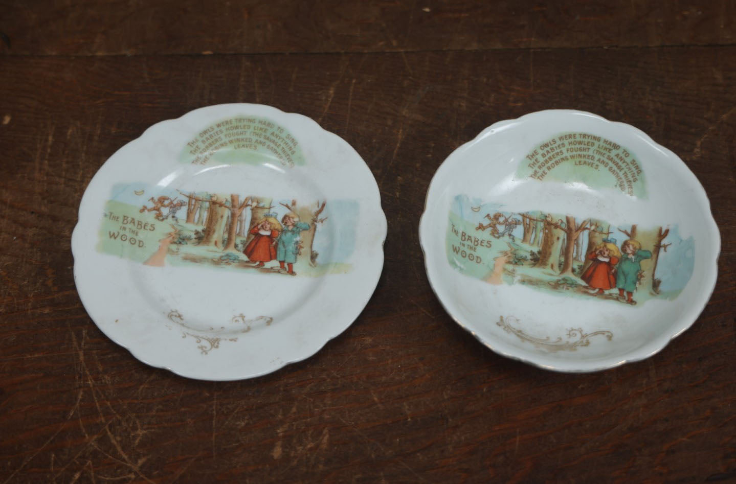 Lot 068 - Child's Plate And Bowl Depicting "The Babes In The Wood"