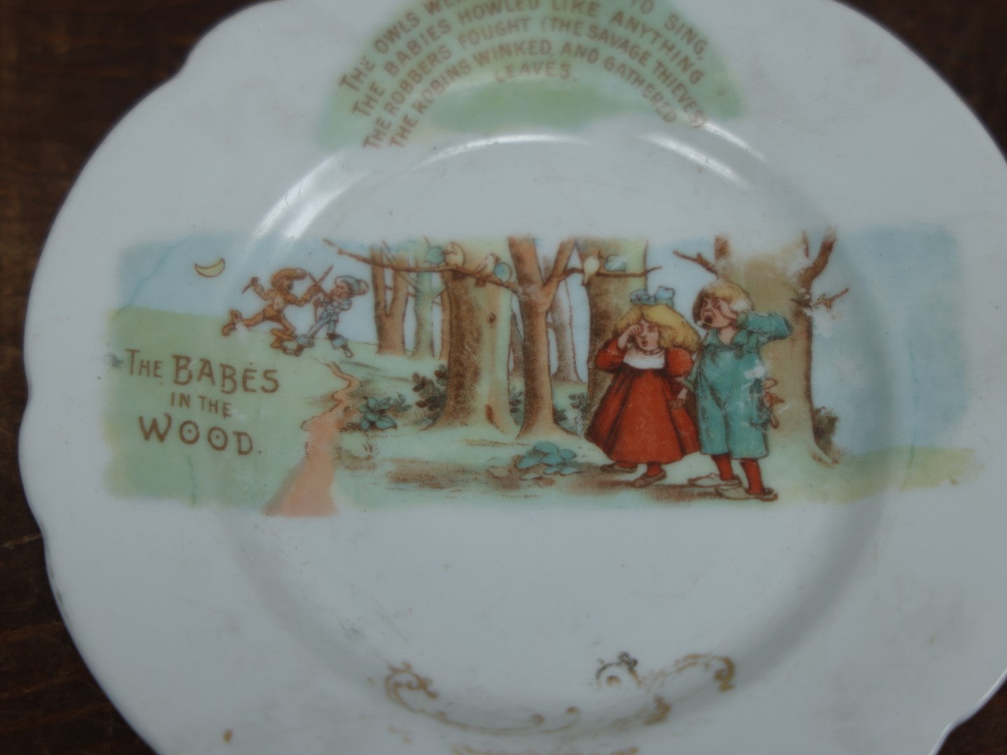 Lot 068 - Child's Plate And Bowl Depicting "The Babes In The Wood"