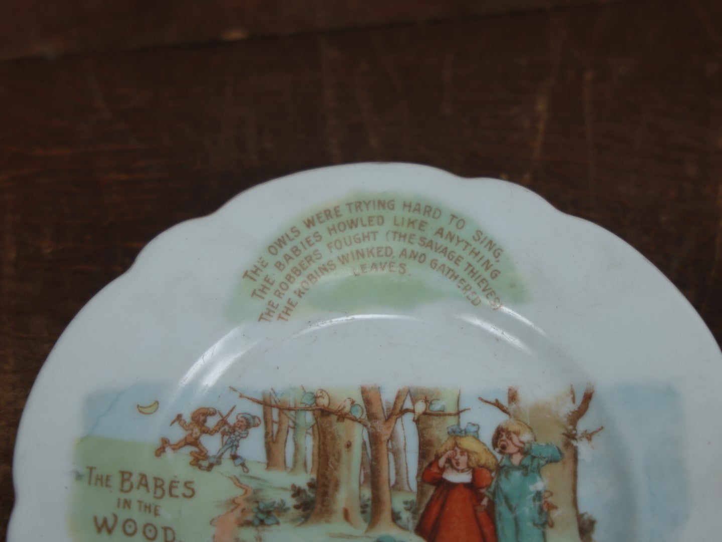 Lot 068 - Child's Plate And Bowl Depicting "The Babes In The Wood"