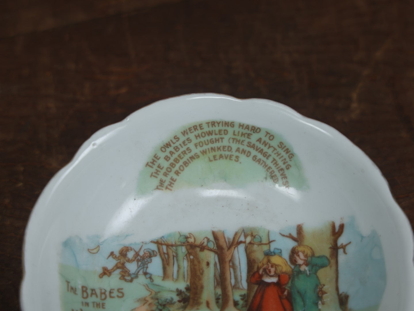 Lot 068 - Child's Plate And Bowl Depicting "The Babes In The Wood"