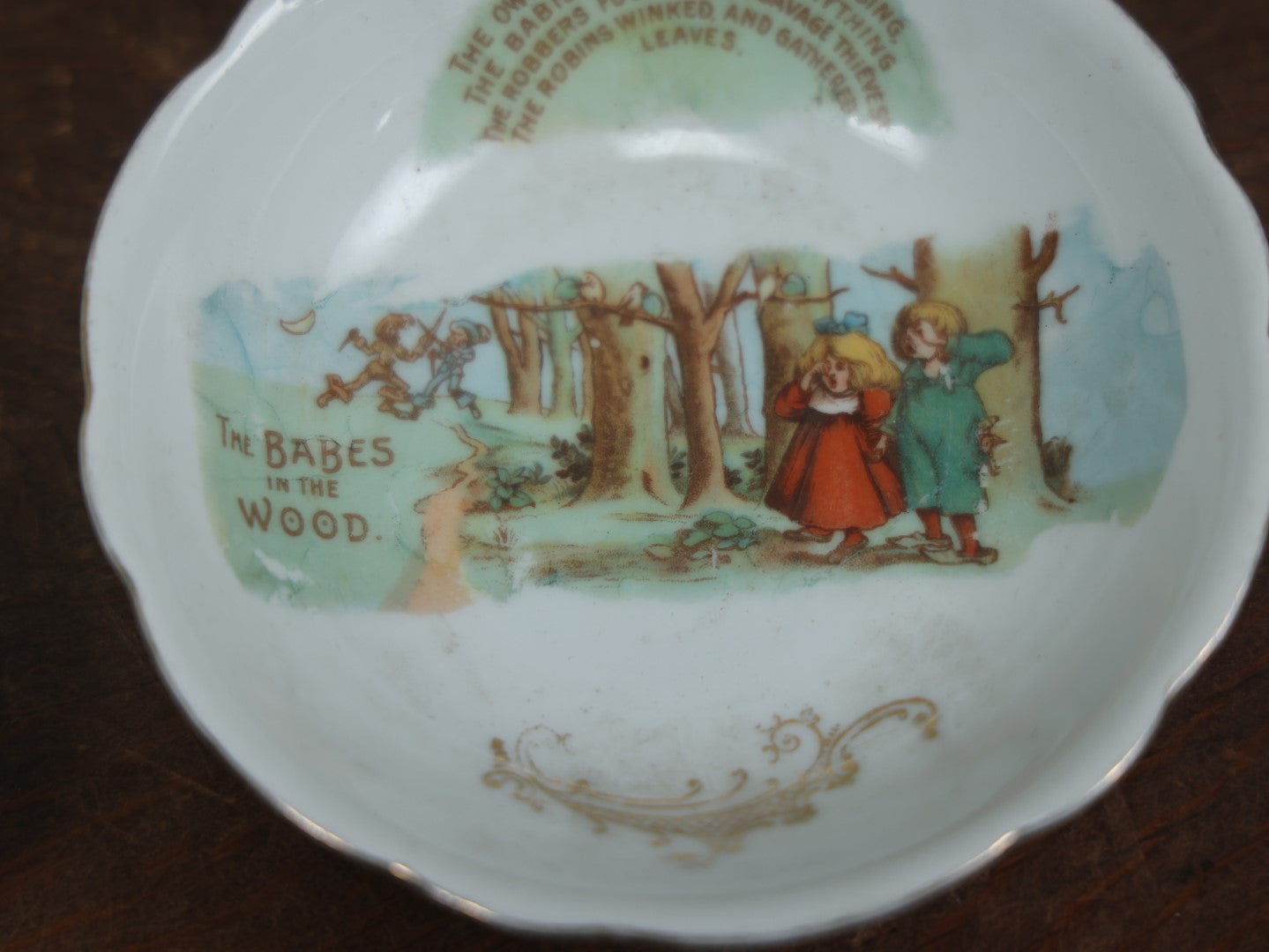 Lot 068 - Child's Plate And Bowl Depicting "The Babes In The Wood"