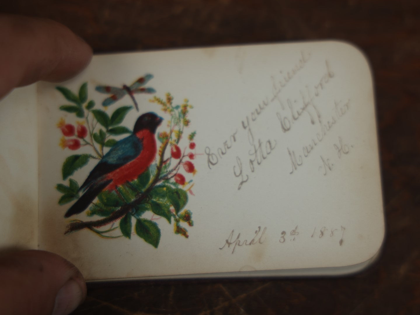 Lot 069 - Antique Victorian Autograph Album, Circa 1885, With Signatures, Die-Cuts, Lithos