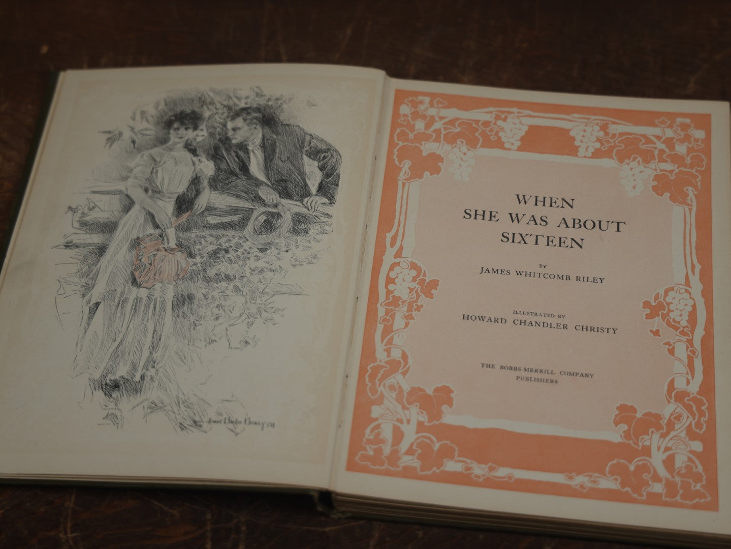 Lot 071 - "When She Was About Sixteen" By James Whitcomb Riley, With Illustrations By Howard Chandler Christy, Antique Illustrated Book 