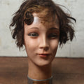 Lot 074 - Vintage Makeup And Hair Mannequin Head With Brass Name Badge, Engraved Catherine Solomon, Marked A.K.O., Made In Germany
