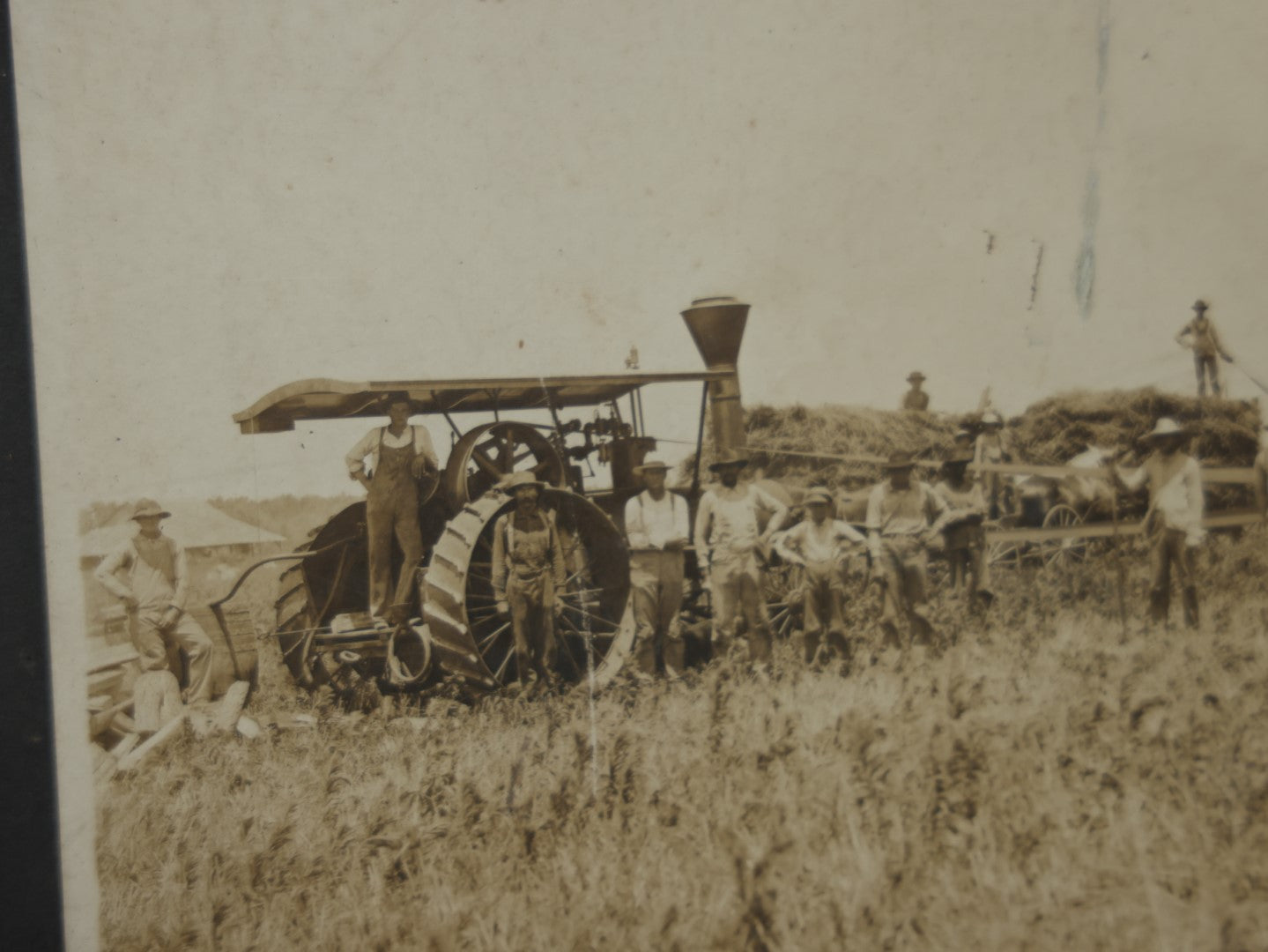 Lot 077 - Pair Of Antique Boarded Occupational Photographs Of Field Hands, Farm Equipment