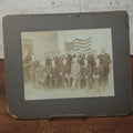 Lot 079 - Antique Boarded Photo Of A Group Of Men In Front Of A 45 Star American Flag