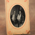 Lot 087 - Antique Single Tintype Photograph, Two Men With Arms In Slings, C.F. Hornstrom, Keene, N.H.