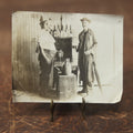Lot 091 - Single Antique Snapshot Photo Of Two Men And Their Whiskey Collection, Drinking