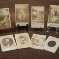Lot 092 - Grouping Of Seven Antique Carte De Visite C.D.V. Photographs And Paper Mat, Including Waterfall And Nature Scenes, Lulu Pryor