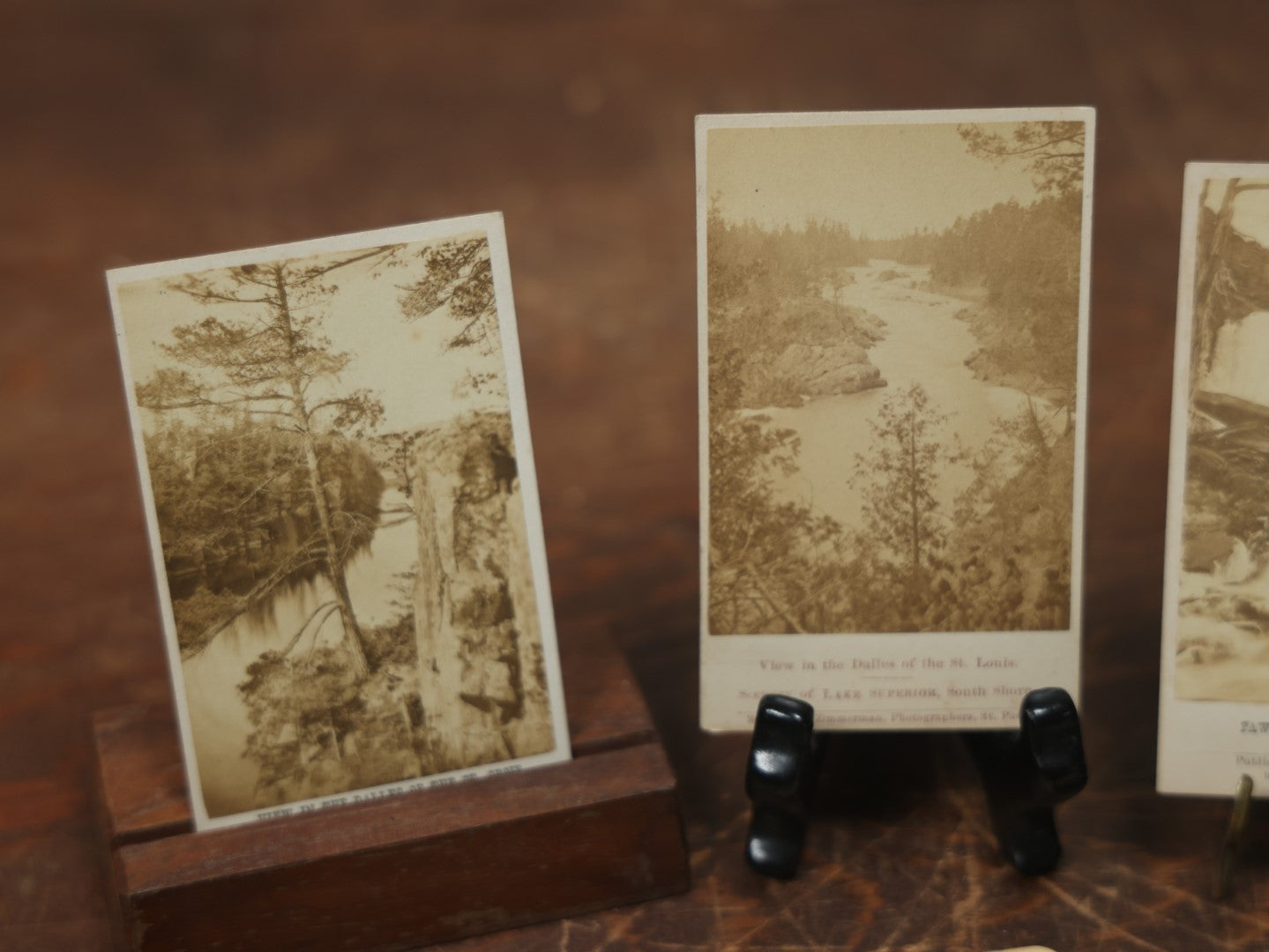 Lot 092 - Grouping Of Seven Antique Carte De Visite C.D.V. Photographs And Paper Mat, Including Waterfall And Nature Scenes, Lulu Pryor 