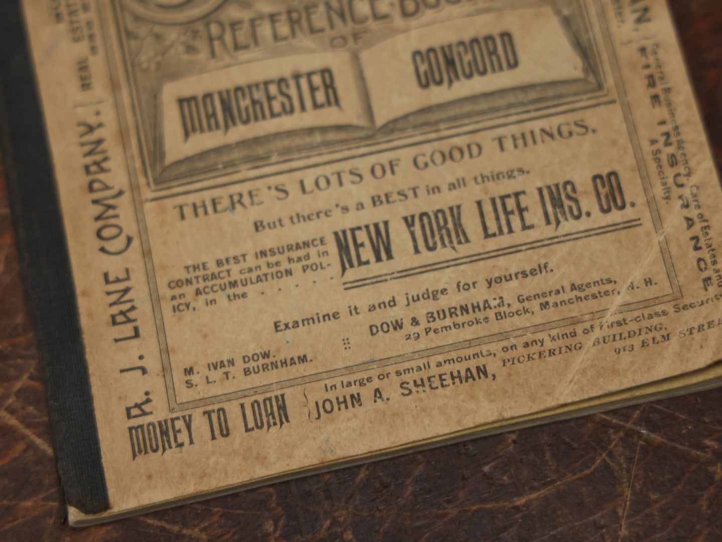 Lot 093 - Antique 1896-1897 Anthony Business Directory For Manchester And Concord, New Hampshire, With Advertisement For F.L. Wallace & Co., Undertakers, Embalmers, And Funeral Directors, With Horse Drawn Hearse On Cover