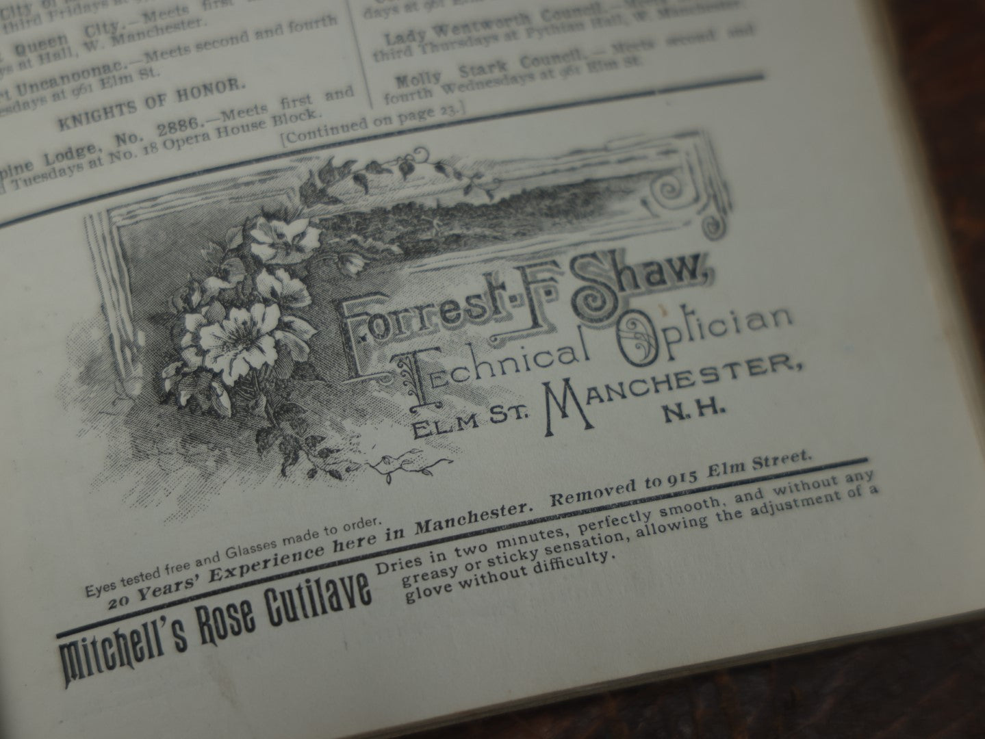 Lot 093 - Antique 1896-1897 Anthony Business Directory For Manchester And Concord, New Hampshire, With Advertisement For F.L. Wallace & Co., Undertakers, Embalmers, And Funeral Directors, With Horse Drawn Hearse On Cover