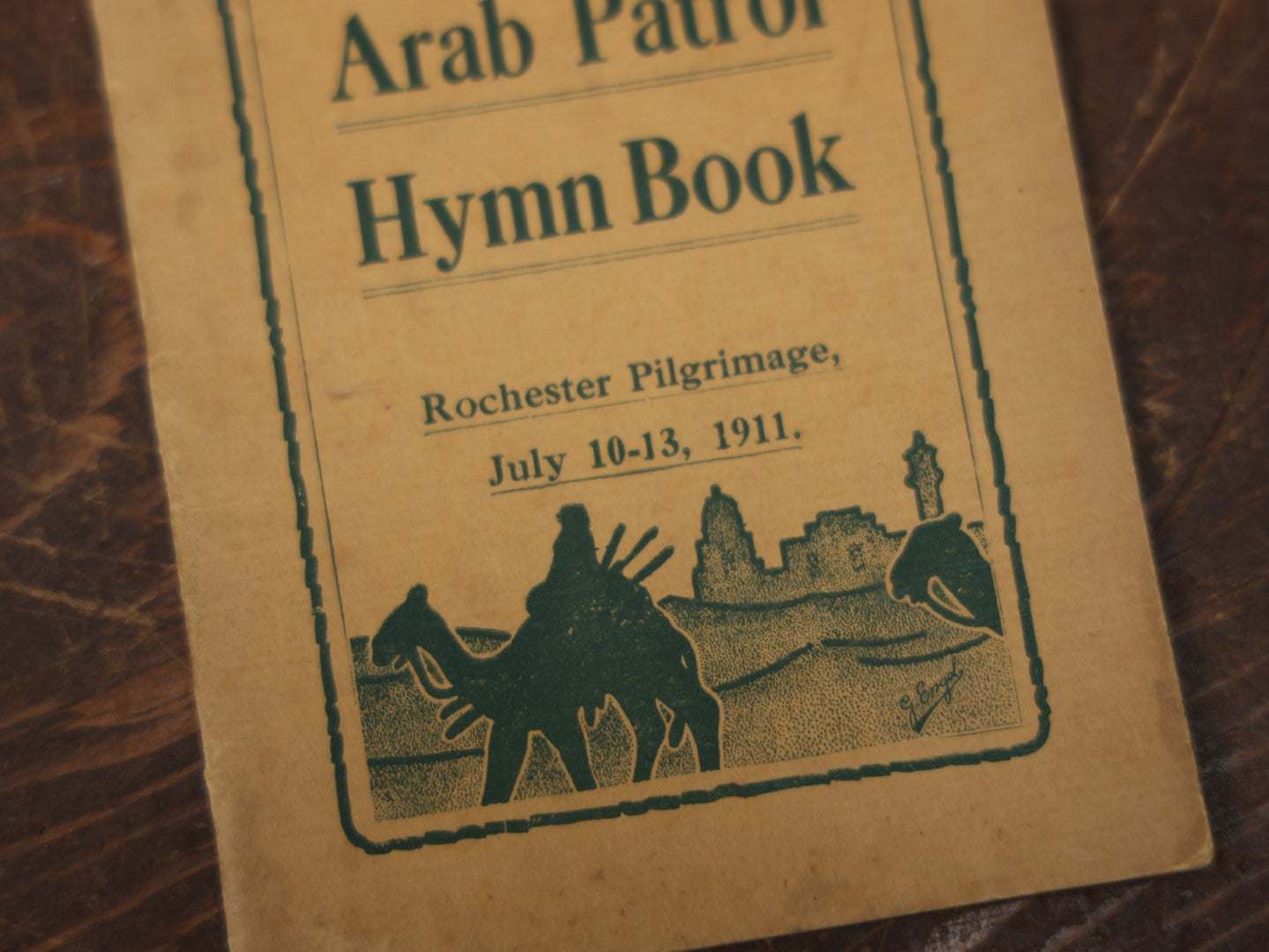 Lot 095 - Antique Mecca Temple, New York City Arab Patrol Hymn Book, Rochester Pilgrimage, 1911