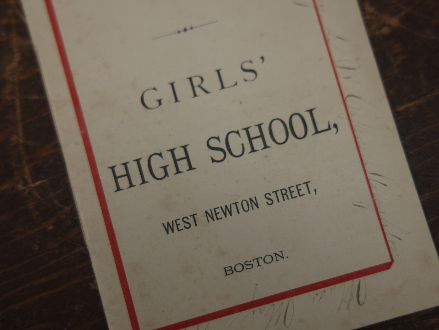 Lot 097 - Antique Girl's High School, West Newton Street, Boston, 1874 Informational Booklet, List Of Teachers, Outline Of Studies And More