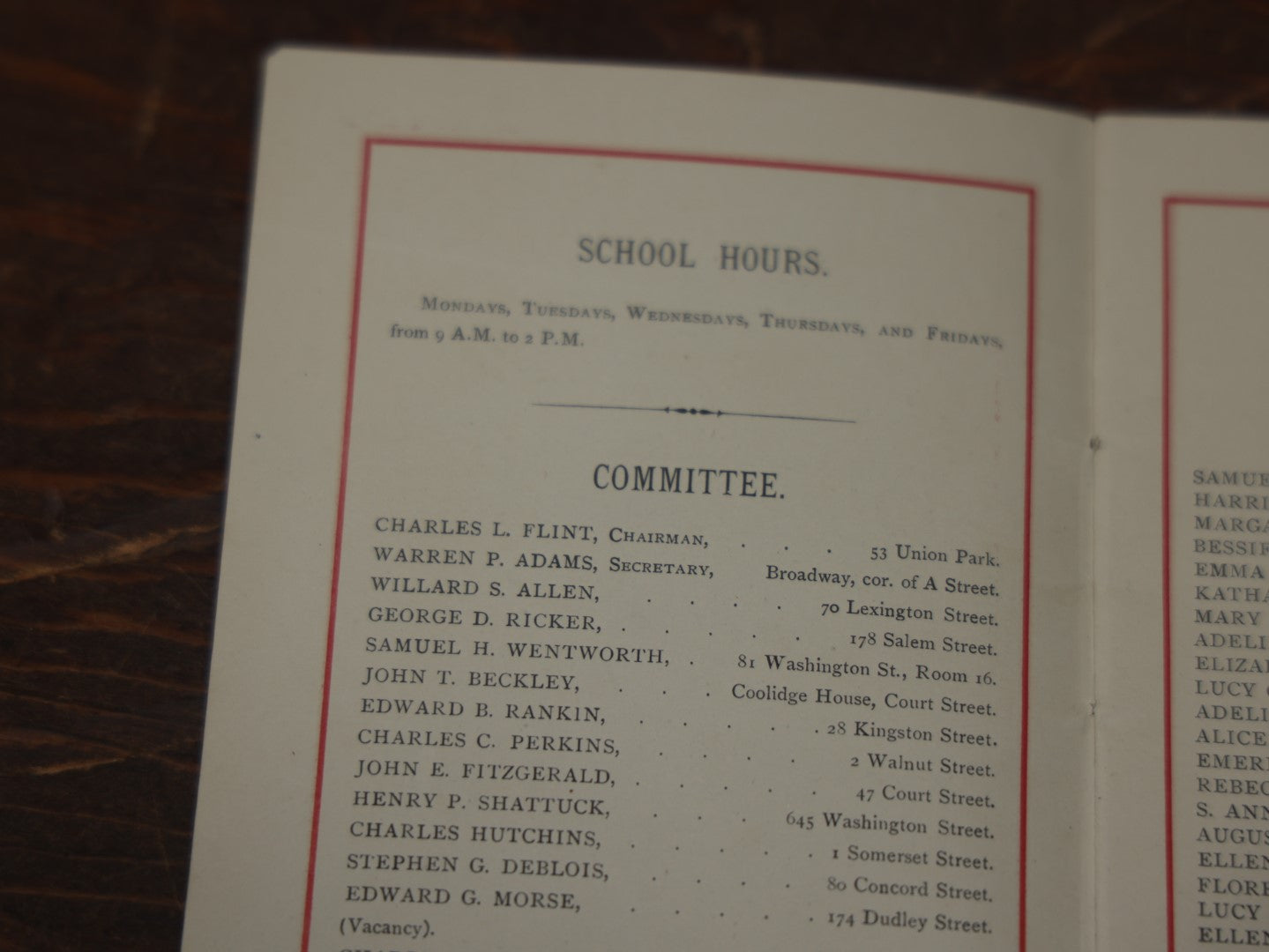 Lot 097 - Antique Girl's High School, West Newton Street, Boston, 1874 Informational Booklet, List Of Teachers, Outline Of Studies And More