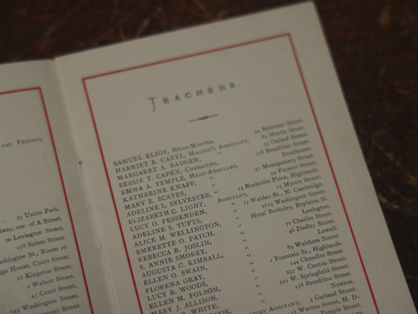 Lot 097 - Antique Girl's High School, West Newton Street, Boston, 1874 Informational Booklet, List Of Teachers, Outline Of Studies And More