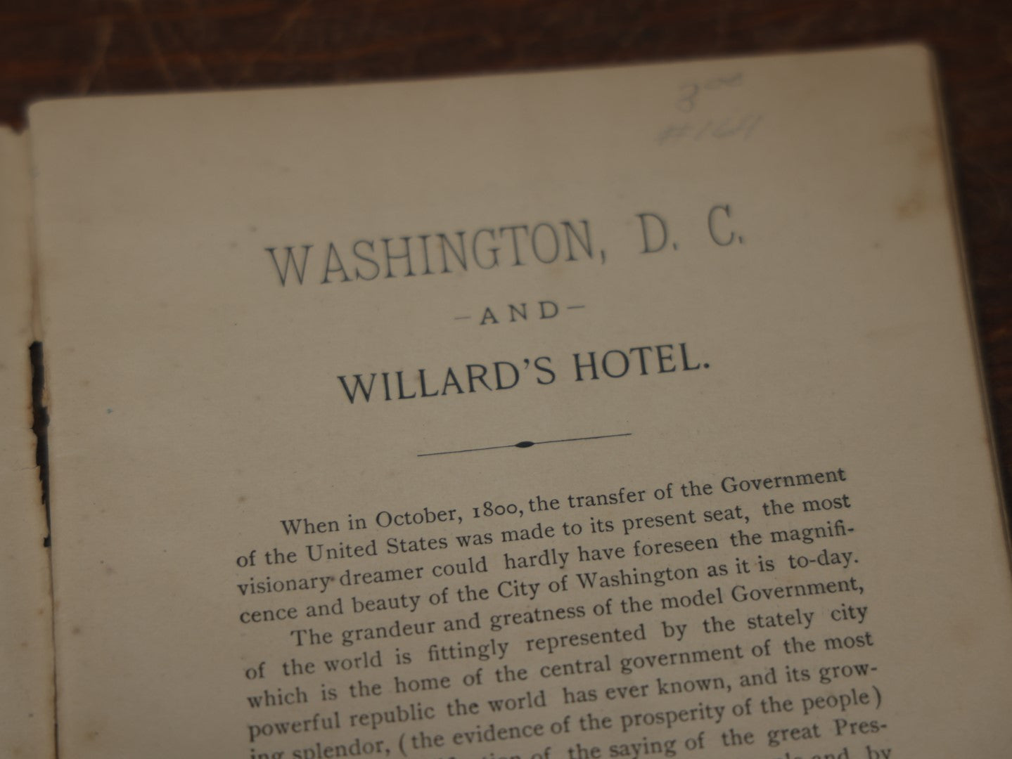 Lot 100 - A Descriptive Sketch, A Guide Book To All Points Of Interest In Washington, D.C., Published By O.G. Staples, Willard's Hotel