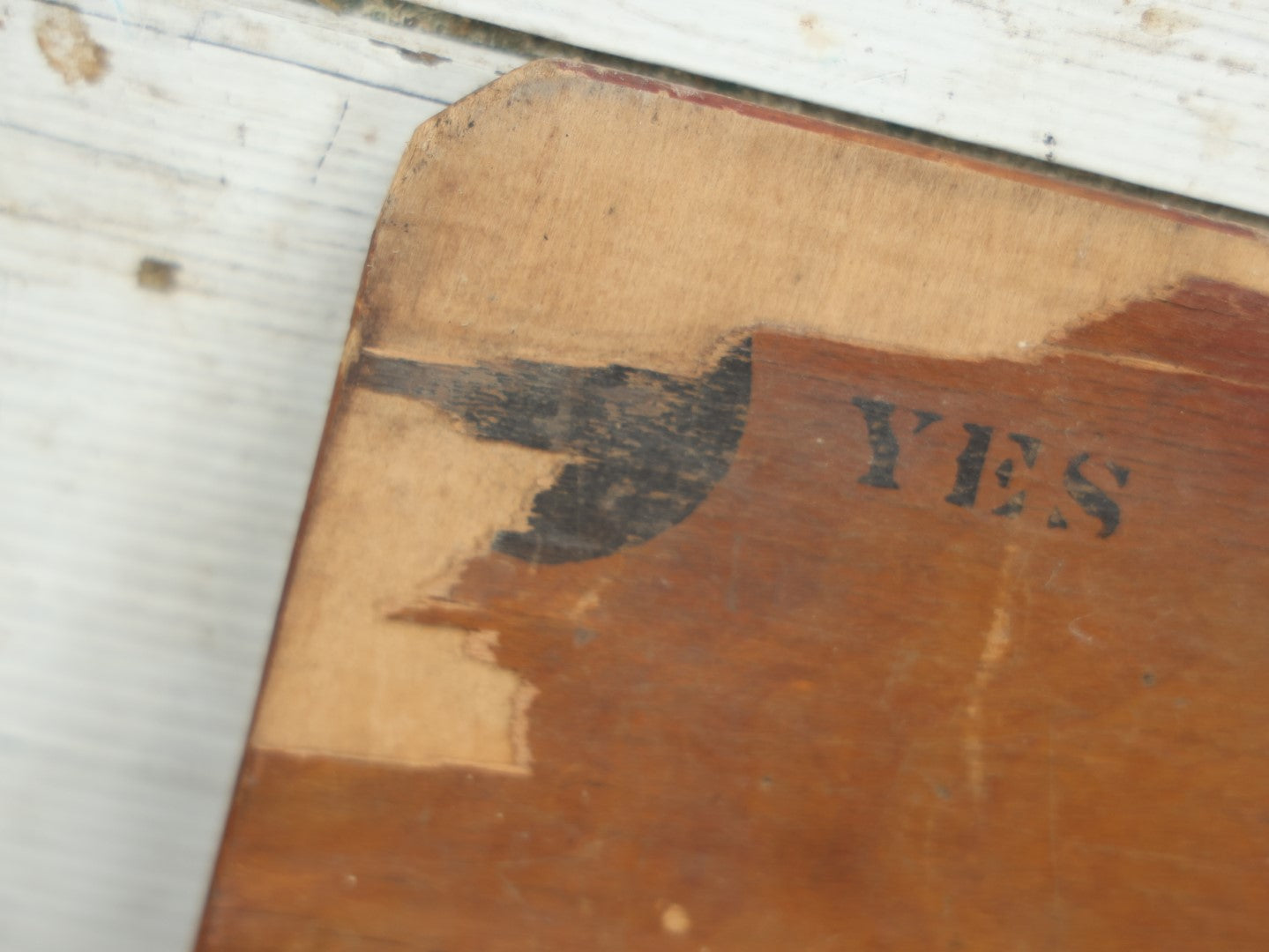 Lot 003 - Antique Late 19th Century Wooden Ouija Board Talking Spirit Board, Circa 1893, Note Heavy Wear, Deterioration, And Losses