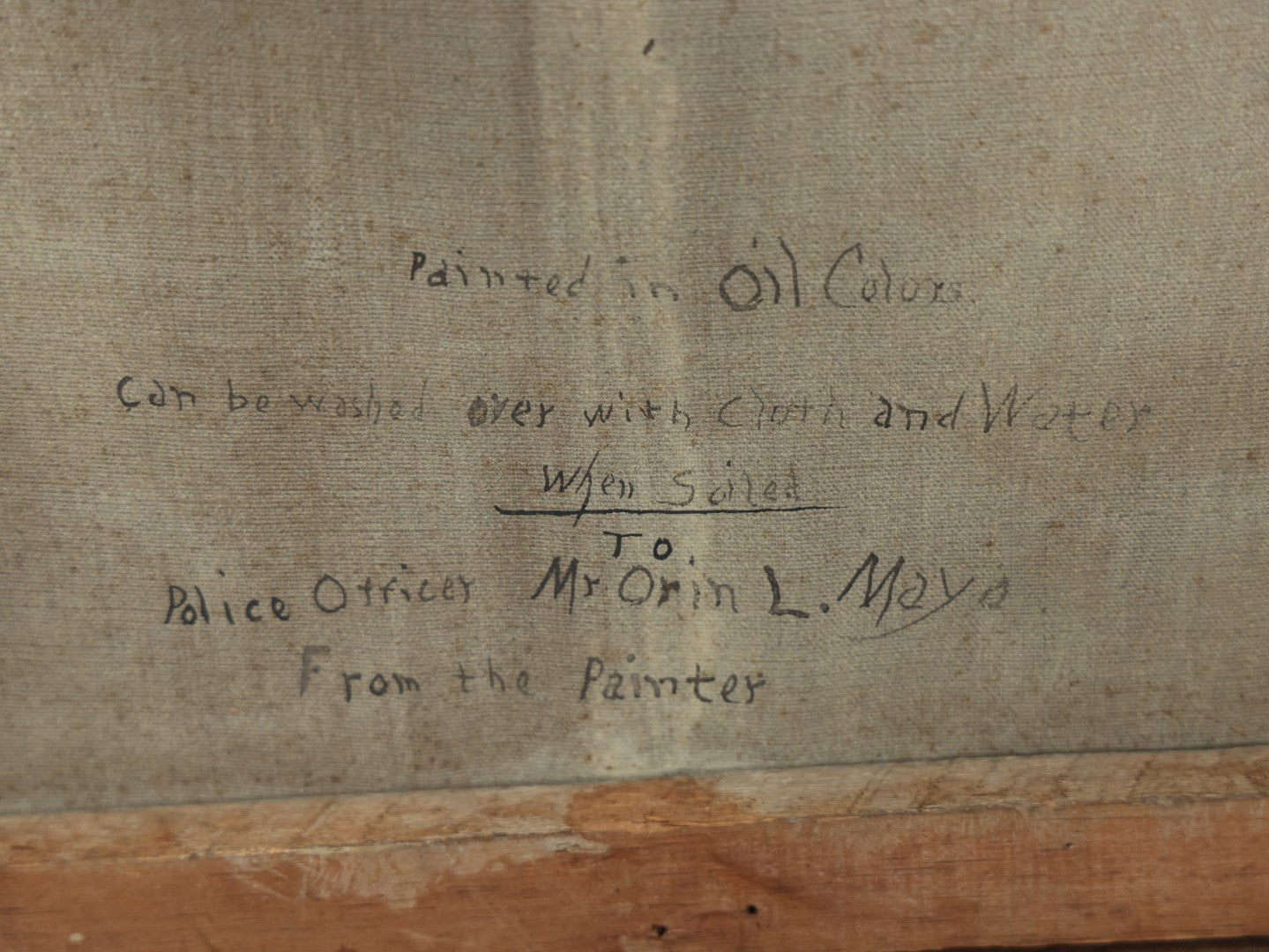 Lot 006 - Antique Oil On Canvas Painting Titled "Autumn's Various Tinges" Painted By Fred F. Abbott, January, 1926, Given To Police Officer Mr. Orin L. Mayo 