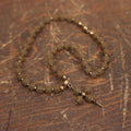 Lot 007 - Antique Victorian Hair Work Memento Necklace With Many Beads Woven And Formed From Hair, With Cross, Note Missing One Ball