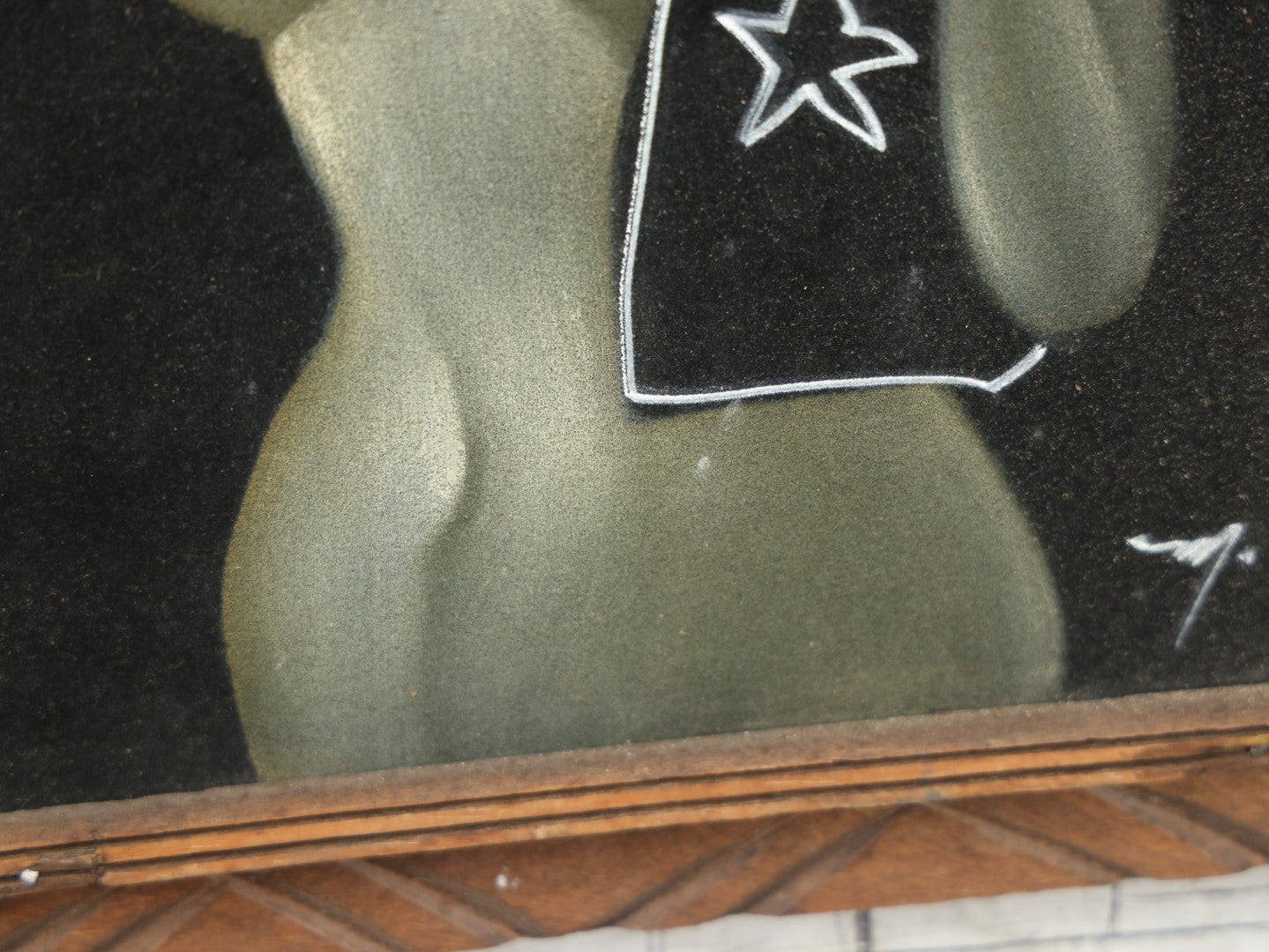 Lot 020 - Vintage Mexican Black Velvet Painting Of Nude Pinup Cowgirl, Hecho En México, In Frame