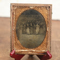 Lot 021 - Antique 1/2 Plate Tintype Of 17 People (Ten Men, Seven Women), In Half Case With Mat