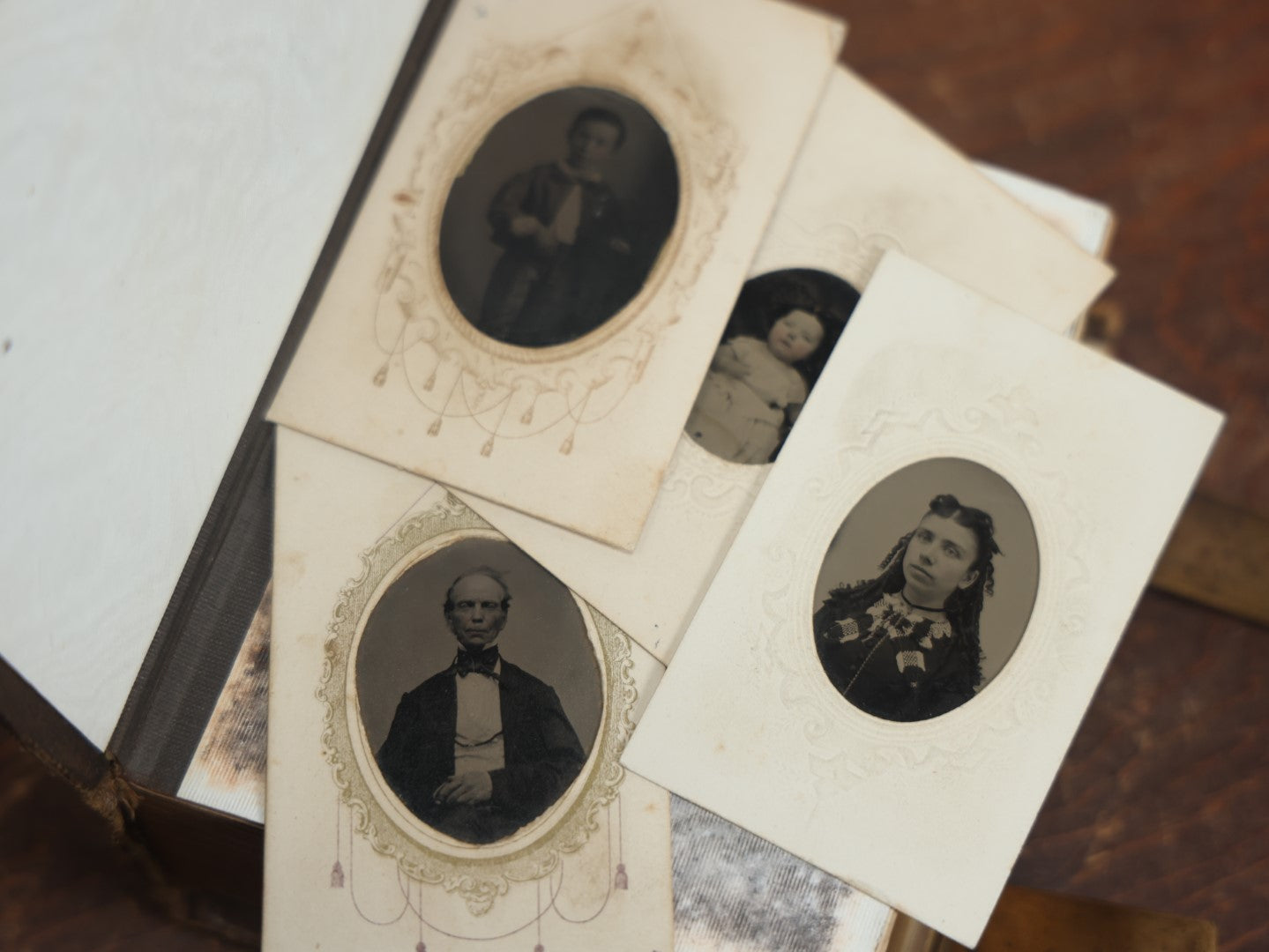 Lot 024 - Antique Victorian Photo Album Loaded With 14 Tintypes And 23 C.D.V. Images