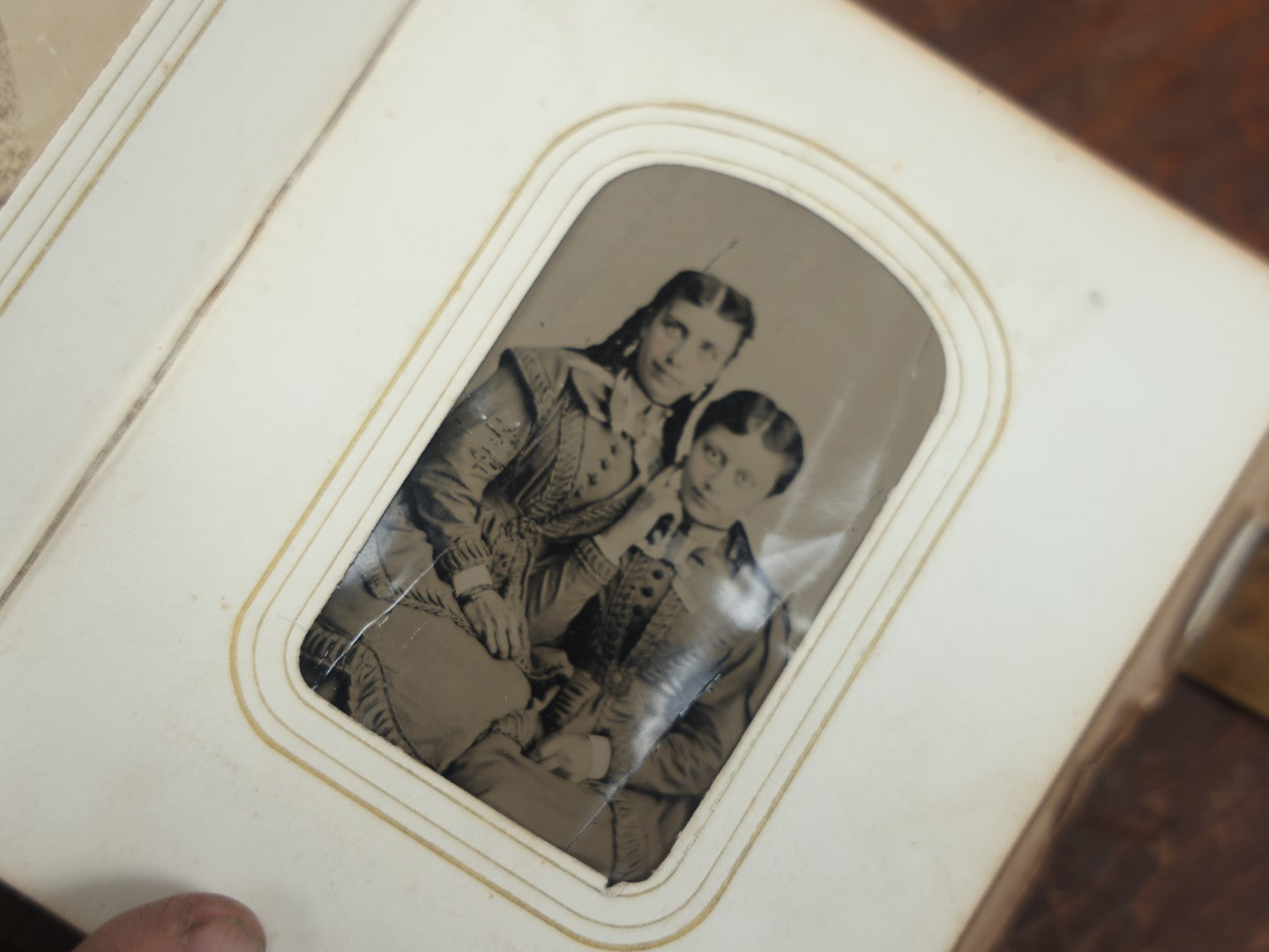 Lot 024 - Antique Victorian Photo Album Loaded With 14 Tintypes And 23 C.D.V. Images