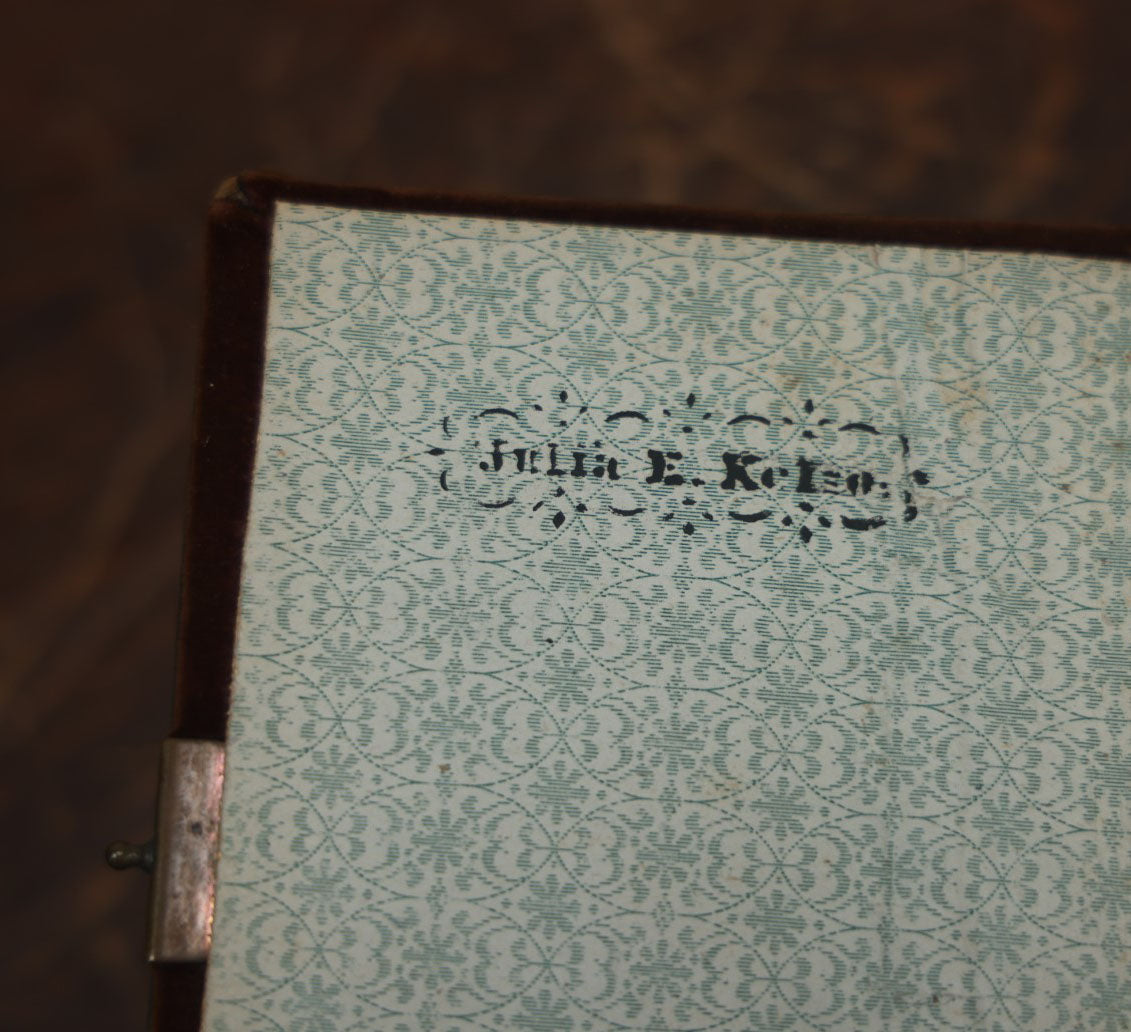 Lot 025 - Antique Victorian Photo Album Of Julia E. Kelso, Loaded With 27 Tintypes And 19 C.D.V. Images, Including Soldier, Gem Tintypes