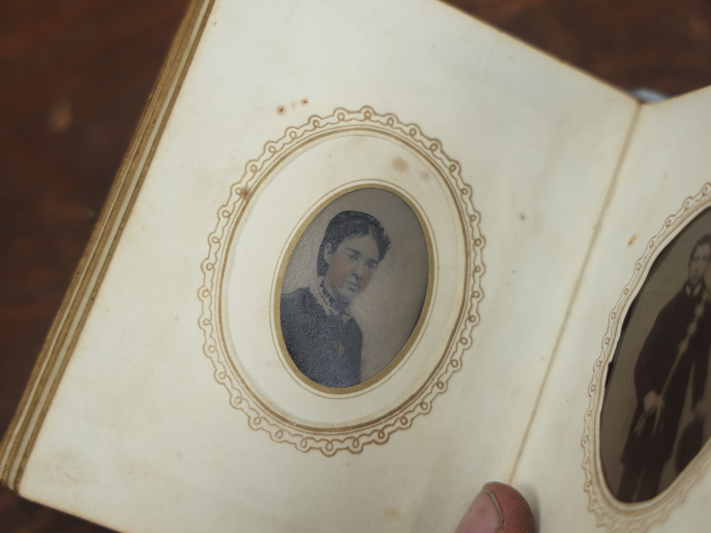 Lot 025 - Antique Victorian Photo Album Of Julia E. Kelso, Loaded With 27 Tintypes And 19 C.D.V. Images, Including Soldier, Gem Tintypes