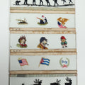 Lot 026 - Grouping Of Five Antique Hand Painted Magic Lantern Slides Including American Flag, Spanish American War Related, Admiral Dewey, Characters, And Silhouettes, Circa 1900