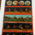 Lot 027 - Grouping Of Six Antique Hand Colored Magic Lantern Slides, Signed E.P., Showing Various Characters And Scenes, Note Various Wear