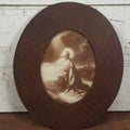 Lot 034 - Christ In The Garden Of Gethsemane, After Hofmann, Antique Print In Oval Frame, Behind Glass