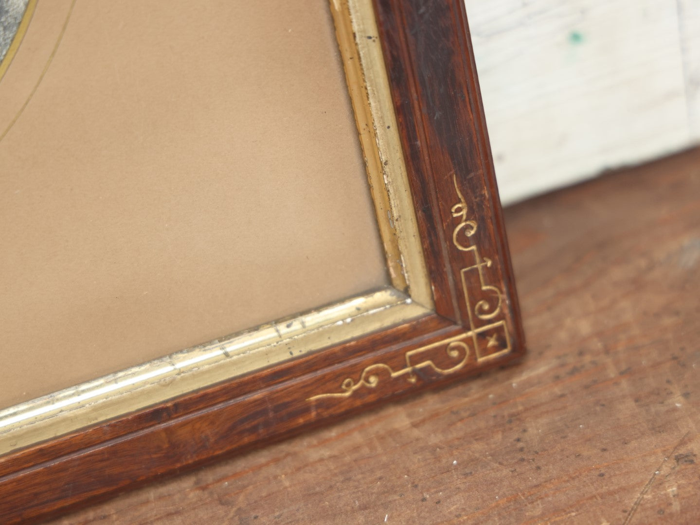 Lot 036 - Antique Hand Drawn Pencil Sketch Of The Virgin Mary In Antique Eastlake Wood Frame, Matted And Behind Glass