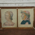 Lot 037 - Antique Double Framed Print Of 14th Century Poet Francesco Petrarch And Laura De Noves, The Forbidden Love Of His Life