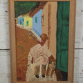 Lot 046 - Vintage South West / South American Painting Of Man With Dog, Signed N.K.W., 1964, Natalie Warshawer (1935-2024)