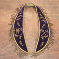 Lot 051 - Vintage Purple Velvet Odd Fellows I.O.O.F. Sash Collar With Vine Detailing, P.C.P. Past Chief Patriarch, Crossed Staffs Symbol, By The C.E. Ward Company, New London, Ohio