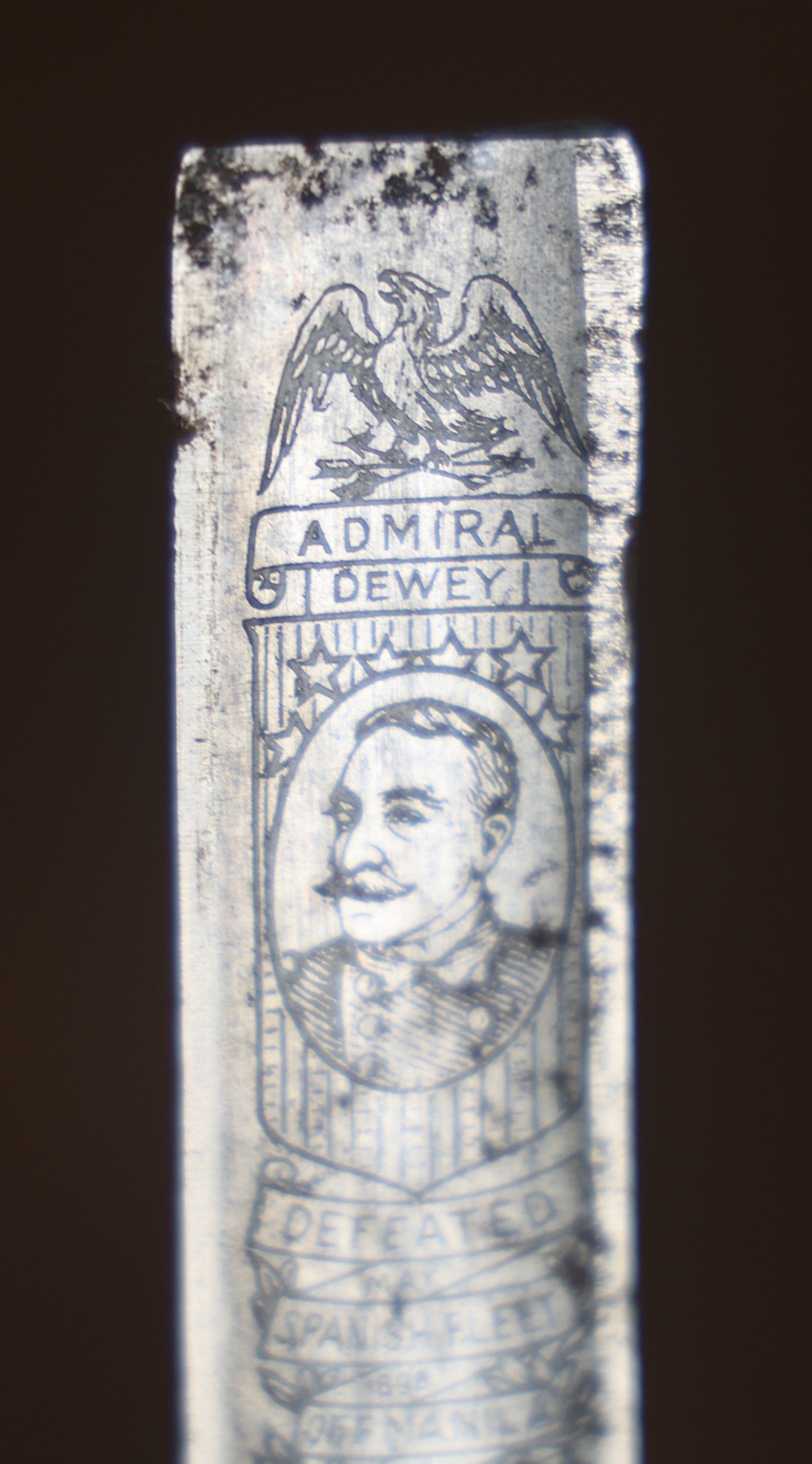 Lot 055 - Antique Admiral Dewey, Spanish American War Commemorative Straight Razor, By Imperial Razor, Germany