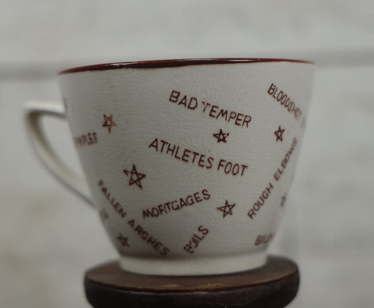 Lot 064 - Vintage Japanese Novelty Mug, "For A Friend Who Has Everything," Cursing Friend With Athletes Foot, Boils, Goose Pimples, Etc.