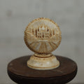 Lot 066 - Antique Carved Bone Relief Statuette Of The Taj Mahal With Flower On Back